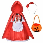 JAHH Toddler Fashion Dresses Little Red Riding Hood Dress Christmas for Girls Cute Casual Soft Comfortable Breathable Pullovers